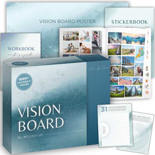 Vision Board KIT | All in One Box including A2 Poster | 1200+ self-adhesive images & stickers