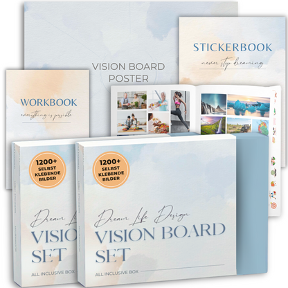 Vision Board KIT | All in One Box including A2 Poster | 1200+ self-adhesive images & stickers
